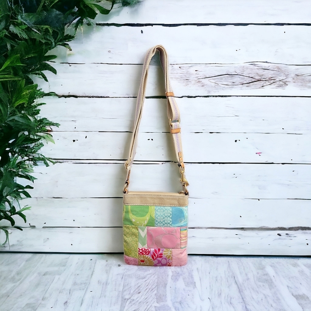 Coach Patchwork Pastel Crossbody Bag - Pink, Green, Blue, Cream